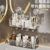 Cosmetics storage rack, washbasin, wall storage, bathroom shelving, no need for drilling, wall-mounted, bathroom and washroom details Picture